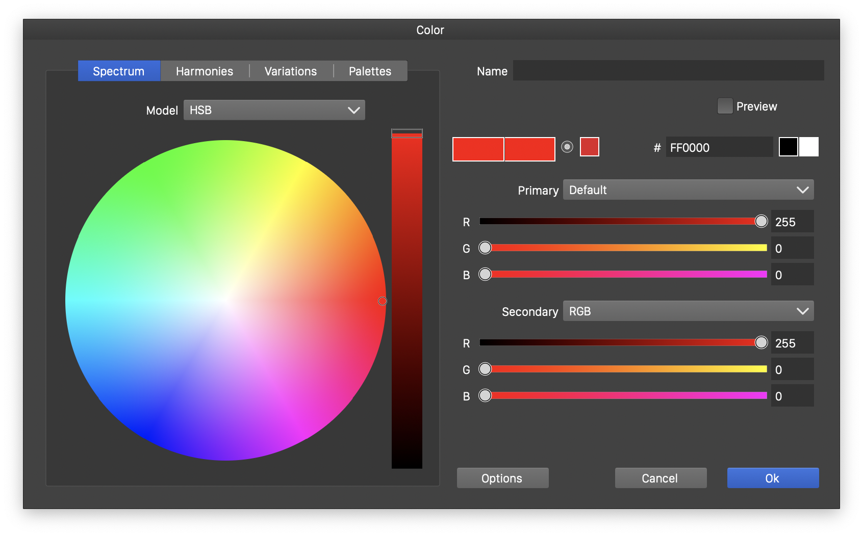 color wheel color picker turn