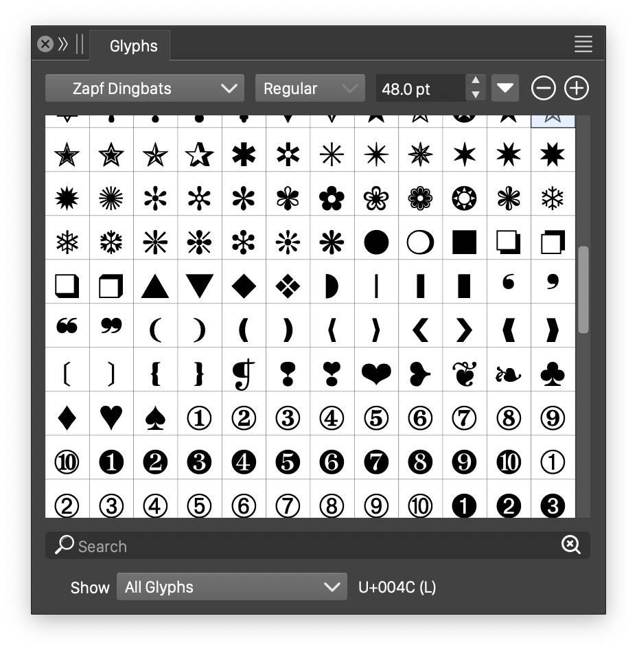 wow glyphs listed by ink