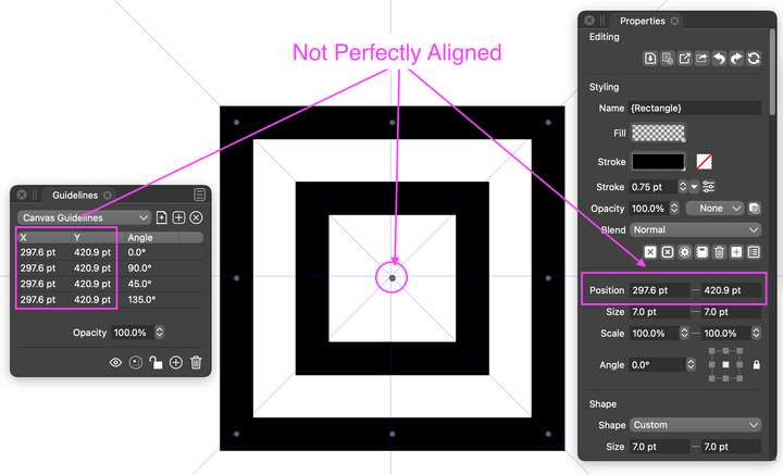 0_1624778147020_VectorStyler_Bug_Guidelines-and-Center-of-Square-Not-Perfectly-Aligned_1_Annotated_Screen-Shot .png